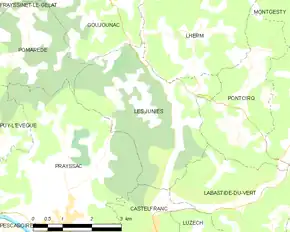 Poziția localității Les Junies