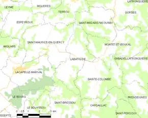 Poziția localității Labathude