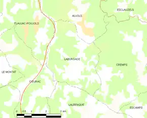 Poziția localității Laburgade