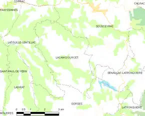 Poziția localității Lacam-d'Ourcet