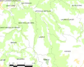 Poziția localității Ladirat