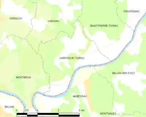 Poziția localității Larroque-Toirac