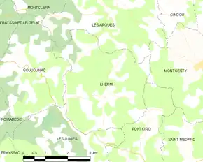 Poziția localității Lherm