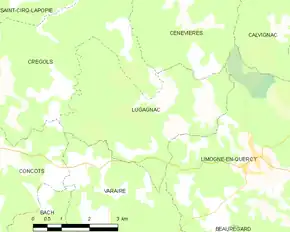 Poziția localității Lugagnac