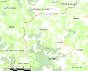 Poziția localității Marminiac