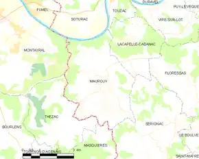 Poziția localității Mauroux