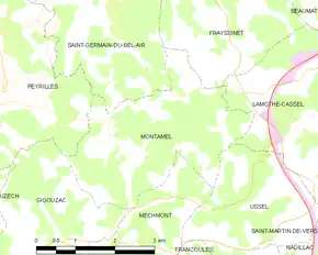 Poziția localității Montamel