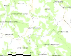 Poziția localității Montet-et-Bouxal