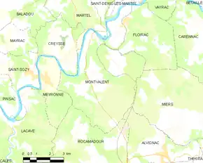 Poziția localității Montvalent