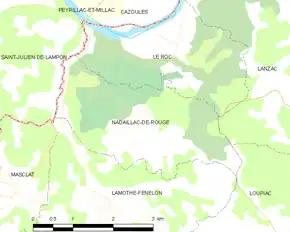 Poziția localității Nadaillac-de-Rouge