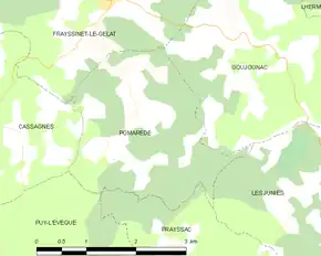 Poziția localității Pomarède