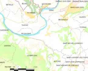 Poziția localității Prudhomat
