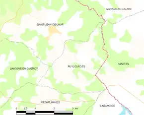 Poziția localității Puyjourdes