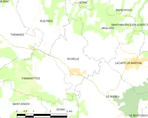 Poziția localității Rudelle