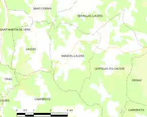 Poziția localității Sabadel-Lauzès