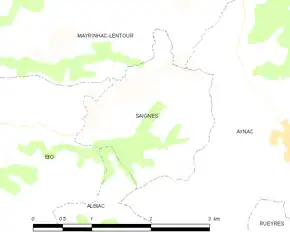 Poziția localității Saignes