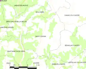 Poziția localității Saint-Cernin