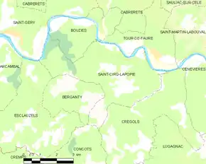 Poziția localității Saint-Cirq-Lapopie