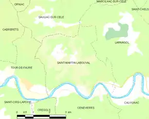 Poziția localității Saint-Martin-Labouval