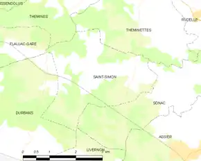 Poziția localității Saint-Simon