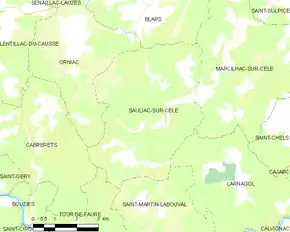 Poziția localității Sauliac-sur-Célé