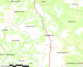 Poziția localității Séniergues