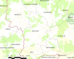 Poziția localității Sérignac