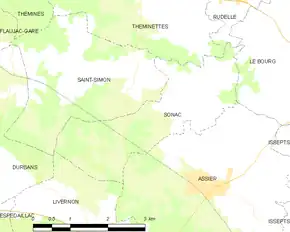 Poziția localității Sonac