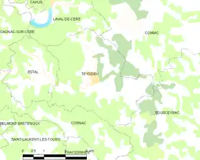 Poziția localității Teyssieu