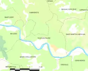 Poziția localității Tour-de-Faure