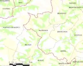 Poziția localității Valprionde