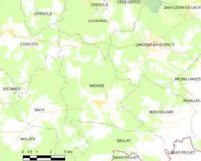 Poziția localității Varaire