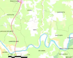 Poziția localității Vers