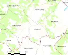 Poziția localității Vidaillac