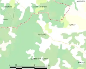 Poziția localității Antagnac