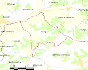 Poziția localității Anthé