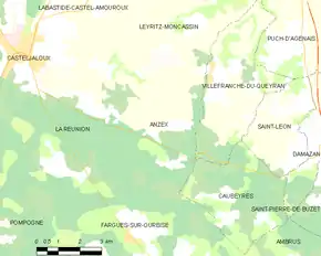 Poziția localității Anzex