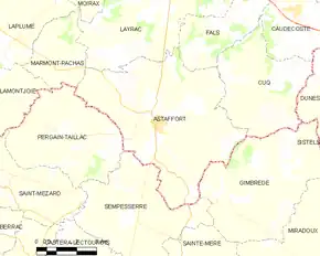 Poziția localității Astaffort