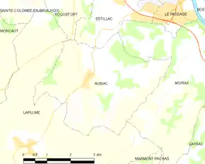 Poziția localității Aubiac