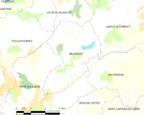 Poziția localității Bajamont