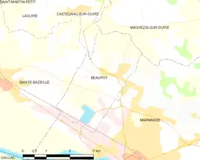 Poziția localității Beaupuy