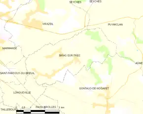 Poziția localității Birac-sur-Trec
