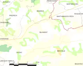 Poziția localității Blaymont