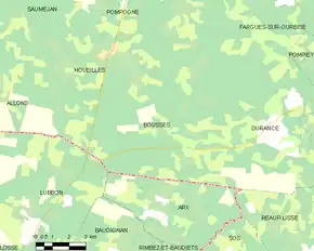 Poziția localității Boussès