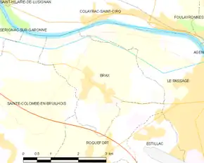 Poziția localității Brax