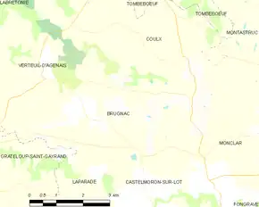 Poziția localității Brugnac