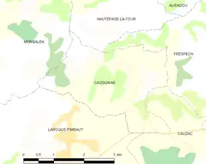 Poziția localității Cassignas