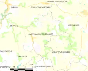 Poziția localității Castelnaud-de-Gratecambe