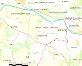 Poziția localității Caudecoste