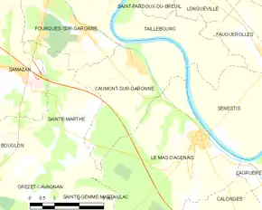 Poziția localității Caumont-sur-Garonne